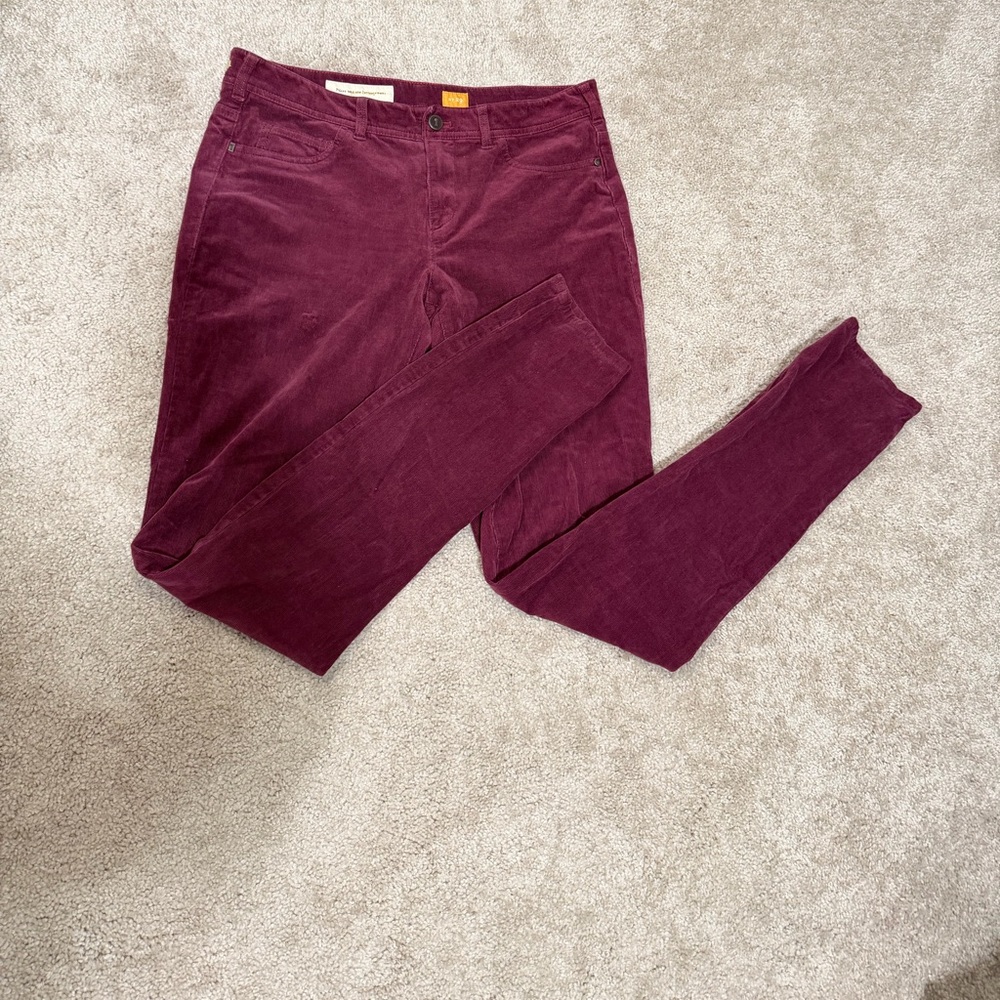 🔥SALE🔥Pilcro Women's Skinny Corduroy Jeans in Deep Burgundy by